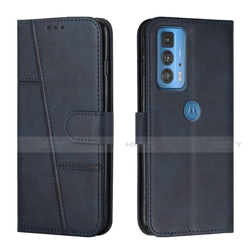 Custodia Portafoglio In Pelle Cover con Supporto L05 per Motorola Moto Edge 20 Pro 5G Blu