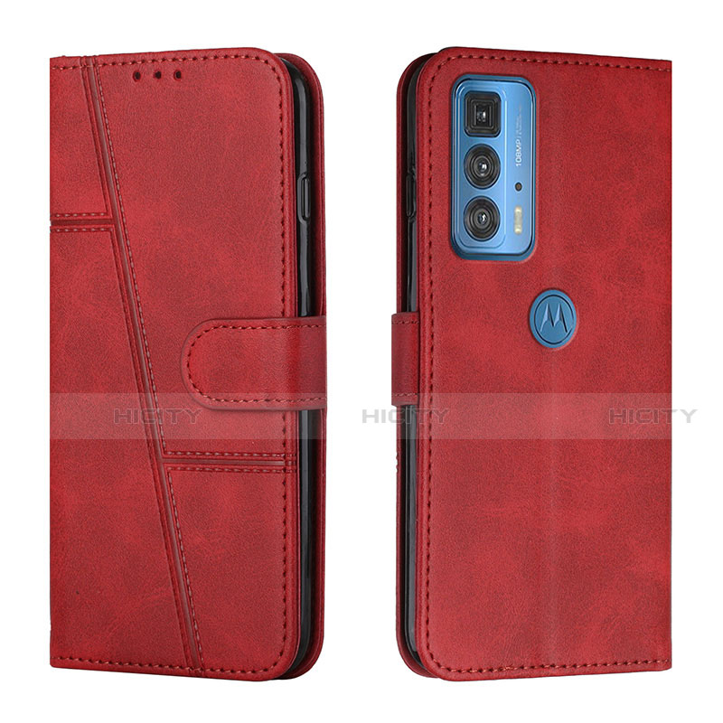 Custodia Portafoglio In Pelle Cover con Supporto L05 per Motorola Moto Edge 20 Pro 5G Rosso
