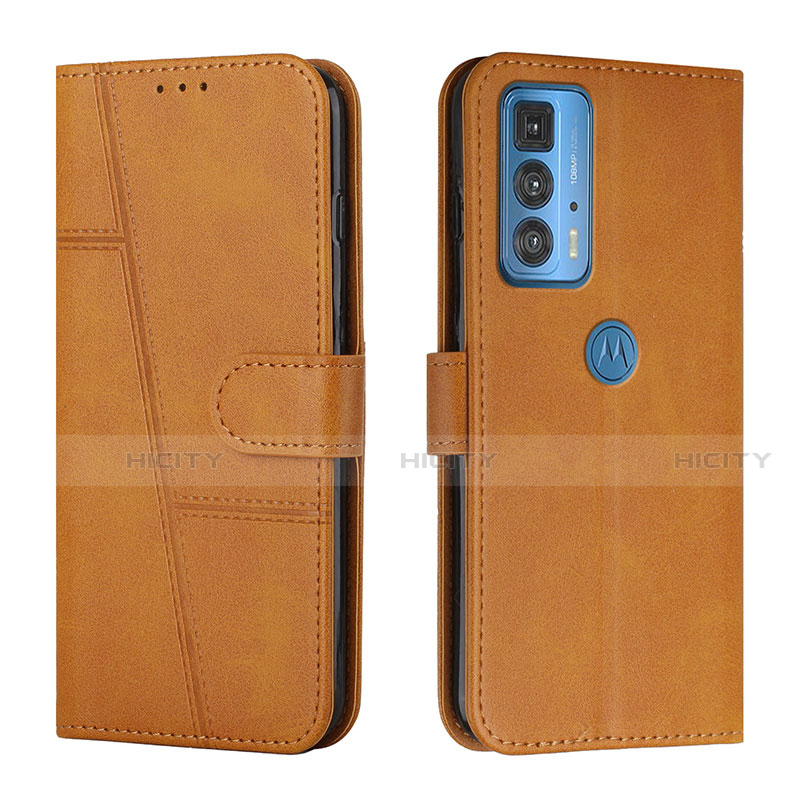 Custodia Portafoglio In Pelle Cover con Supporto L05 per Motorola Moto Edge S Pro 5G Marrone Chiaro