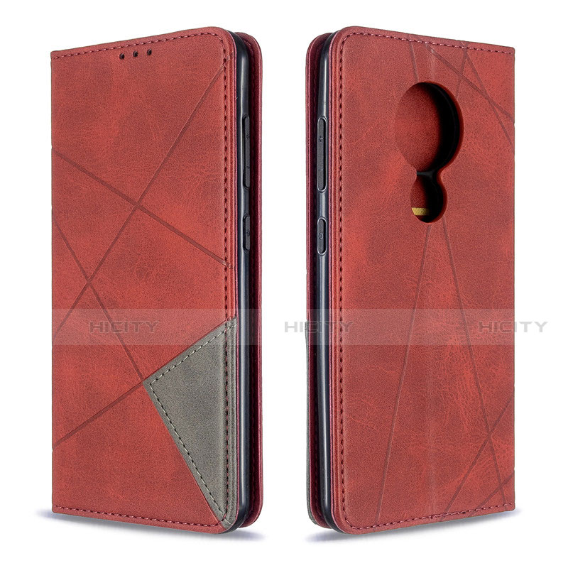 Custodia Portafoglio In Pelle Cover con Supporto L05 per Nokia 7.2 Rosso