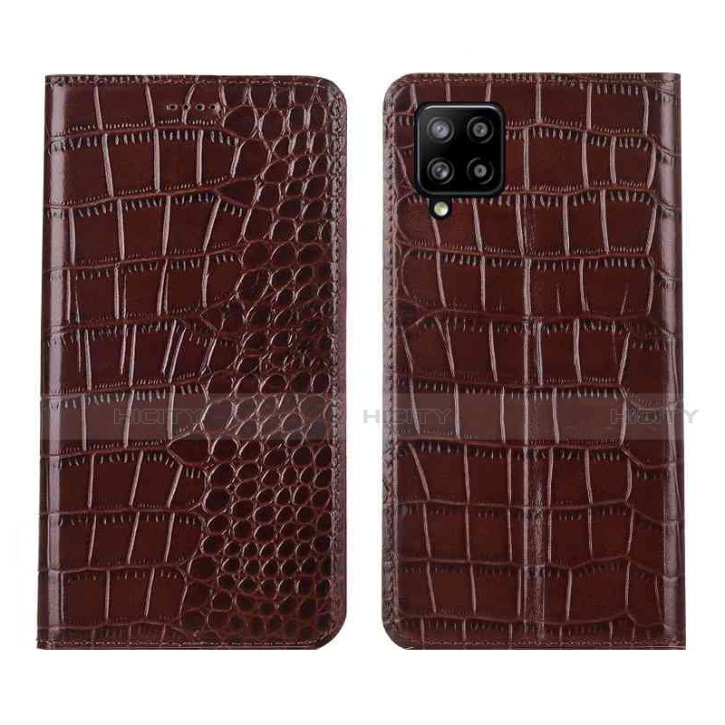 Custodia Portafoglio In Pelle Cover con Supporto L05 per Samsung Galaxy A42 5G Marrone