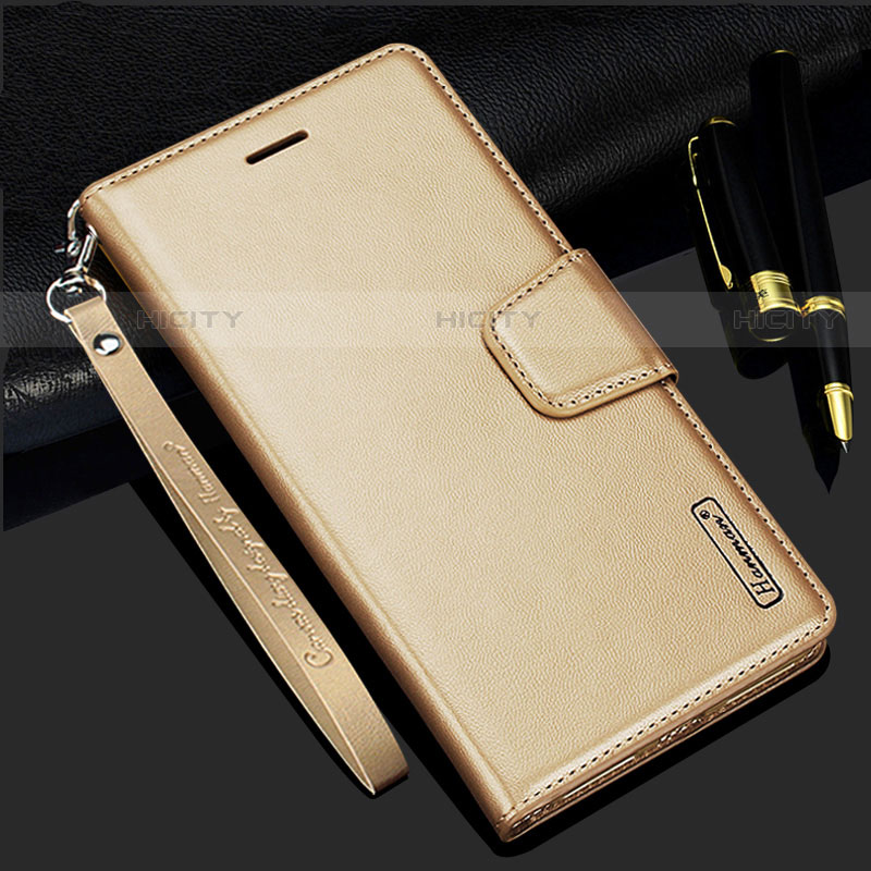 Custodia Portafoglio In Pelle Cover con Supporto L05 per Samsung Galaxy S21 Ultra 5G Oro