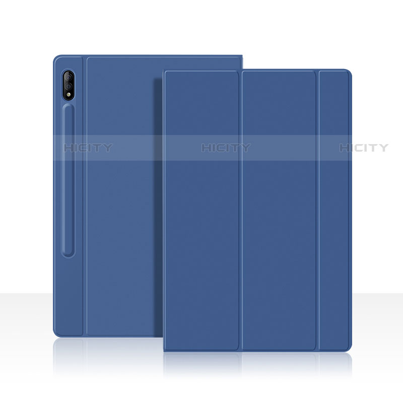 Custodia Portafoglio In Pelle Cover con Supporto L05 per Samsung Galaxy Tab S7 11 Wi-Fi SM-T870 Blu