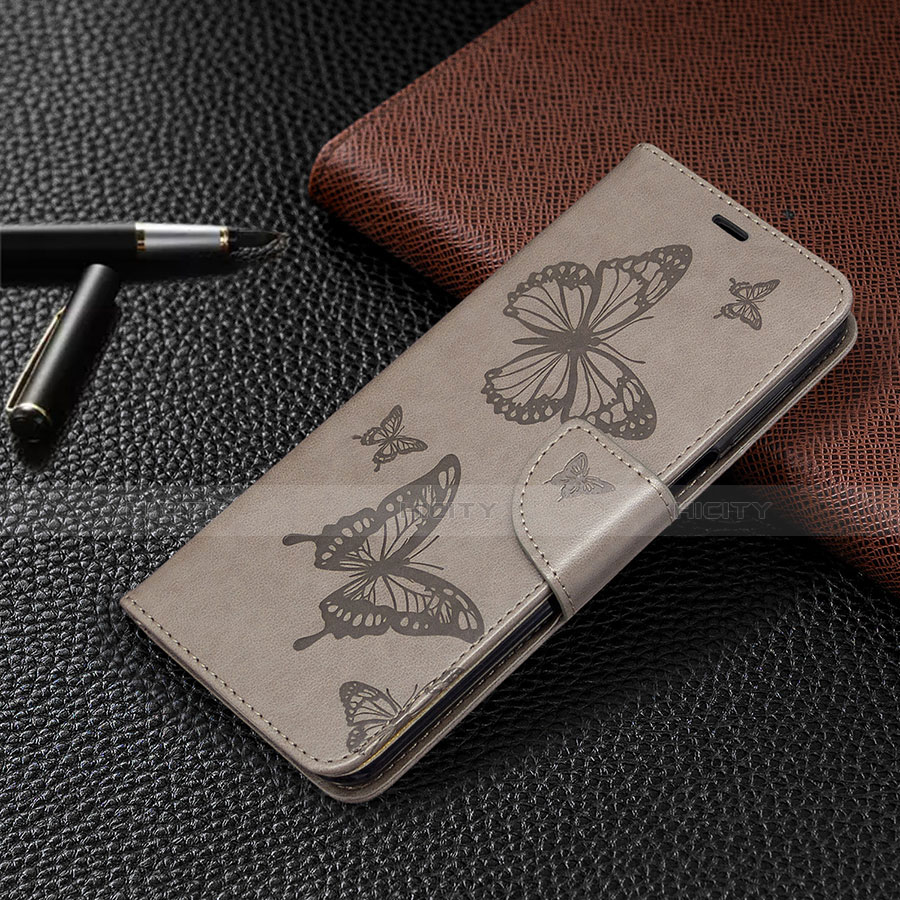 Custodia Portafoglio In Pelle Cover con Supporto L05 per Xiaomi Redmi Note 9 Pro Max Grigio
