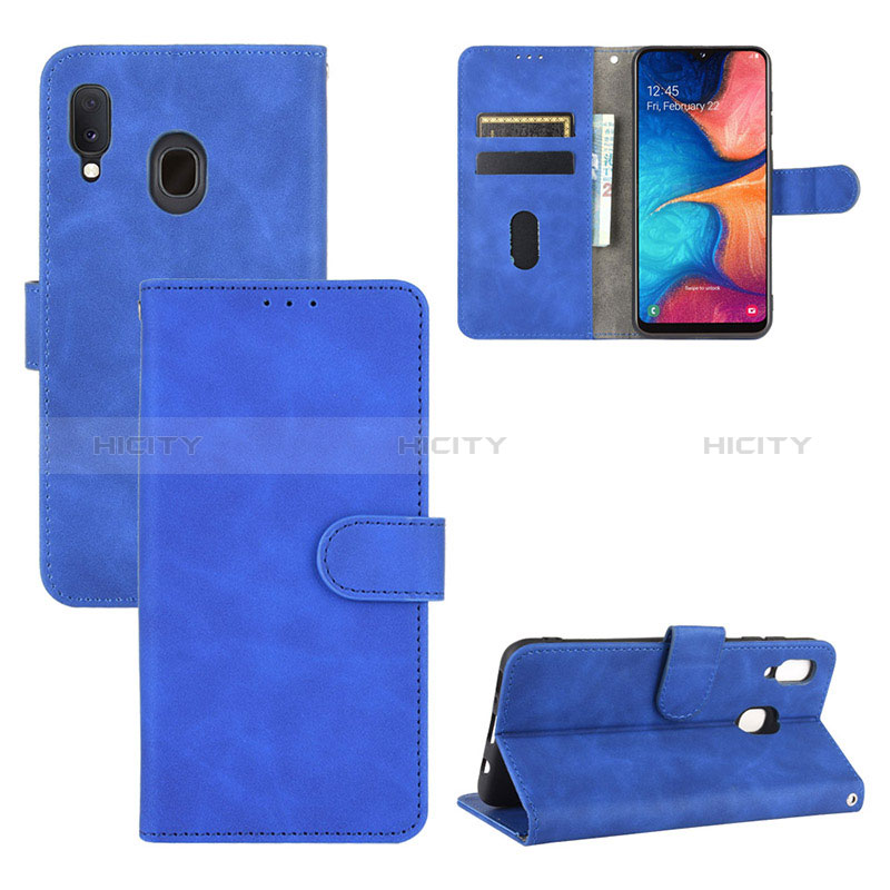 Custodia Portafoglio In Pelle Cover con Supporto L05Z per Samsung Galaxy A30 Blu