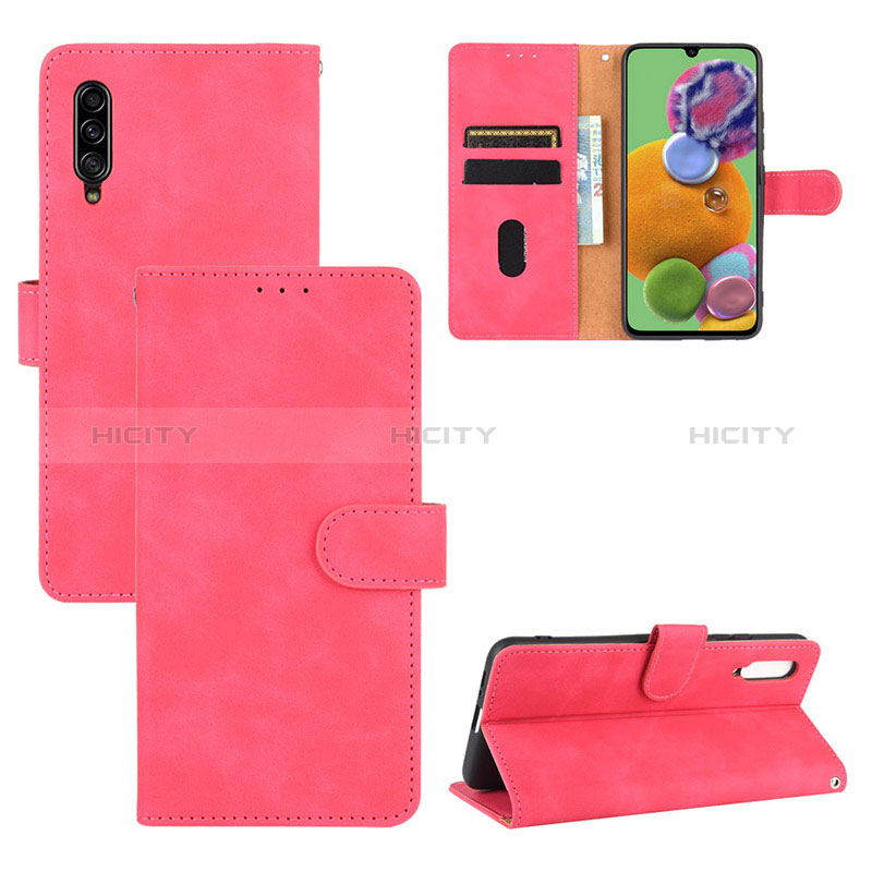 Custodia Portafoglio In Pelle Cover con Supporto L05Z per Samsung Galaxy A90 5G Rosa Caldo
