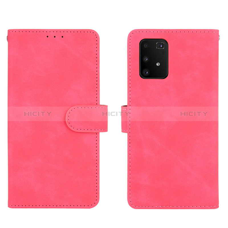Custodia Portafoglio In Pelle Cover con Supporto L05Z per Samsung Galaxy A91 Rosa Caldo