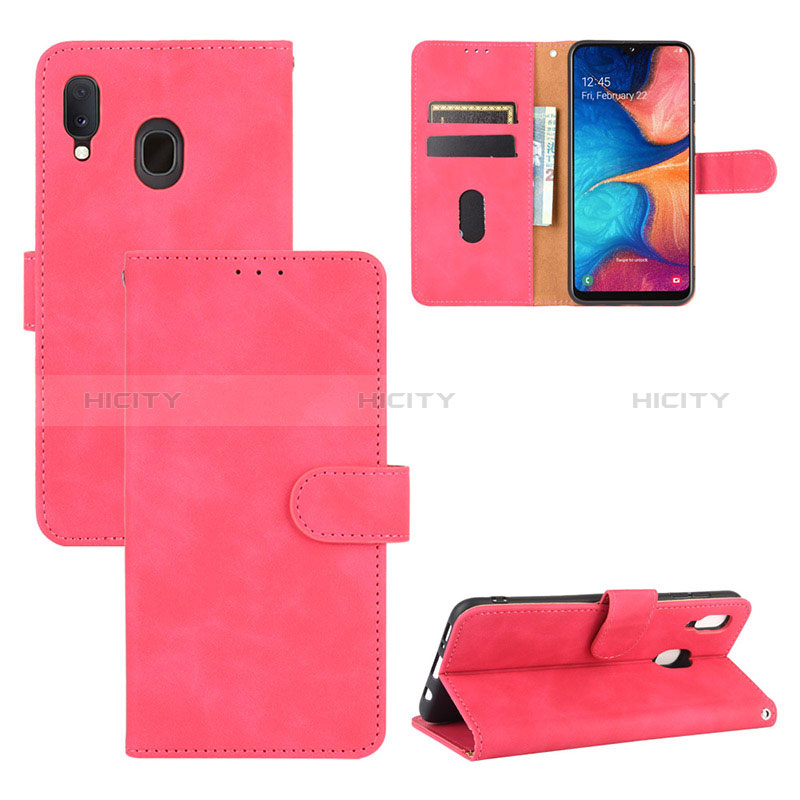 Custodia Portafoglio In Pelle Cover con Supporto L05Z per Samsung Galaxy M10S Rosa Caldo