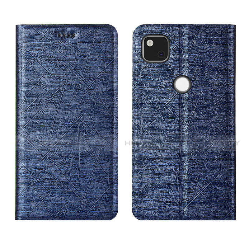 Custodia Portafoglio In Pelle Cover con Supporto L06 per Google Pixel 4a Blu