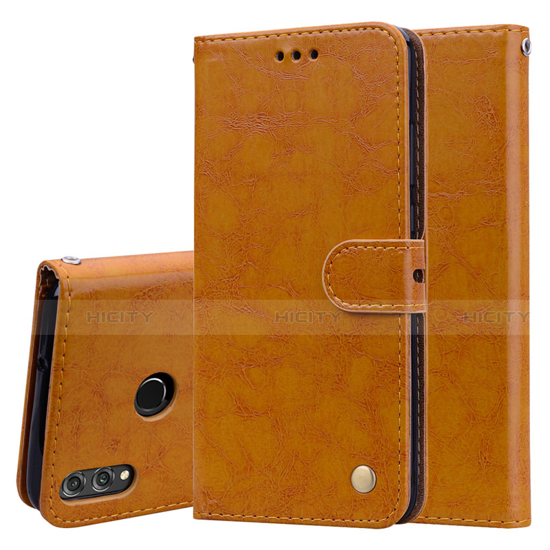 Custodia Portafoglio In Pelle Cover con Supporto L06 per Huawei Honor V10 Lite Arancione