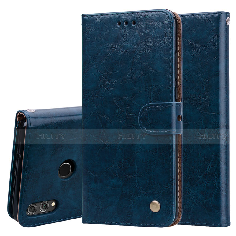 Custodia Portafoglio In Pelle Cover con Supporto L06 per Huawei Honor V10 Lite Blu