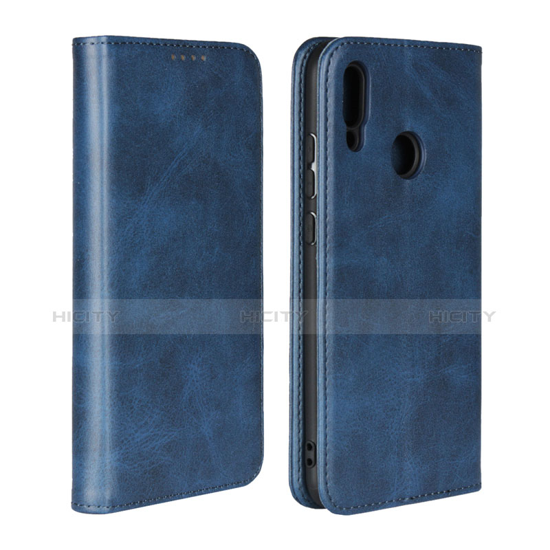 Custodia Portafoglio In Pelle Cover con Supporto L06 per Huawei P Smart (2019) Blu