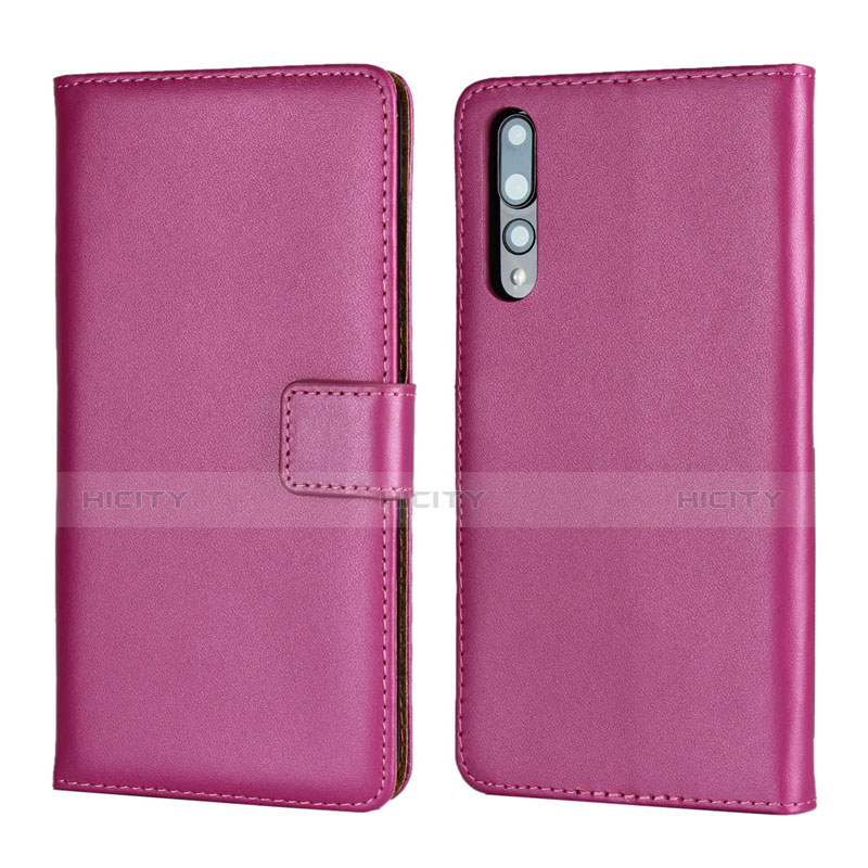 Custodia Portafoglio In Pelle Cover con Supporto L06 per Huawei P20 Pro Rosa Caldo