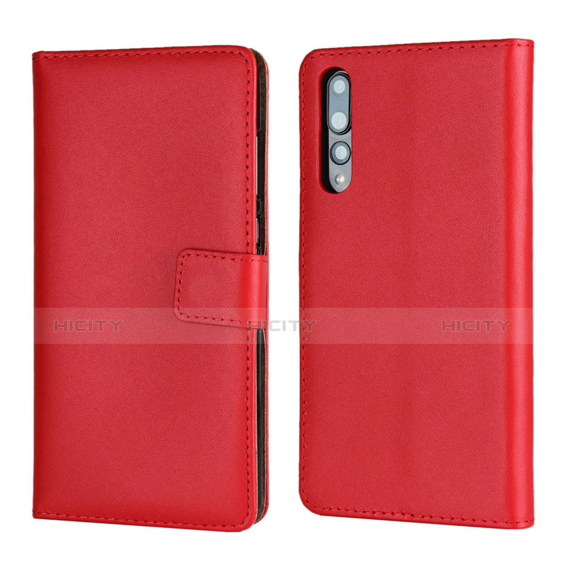 Custodia Portafoglio In Pelle Cover con Supporto L06 per Huawei P20 Pro Rosso