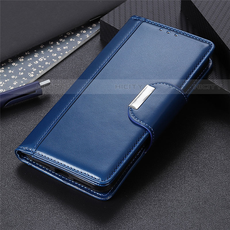 Custodia Portafoglio In Pelle Cover con Supporto L06 per Huawei Y7p Blu