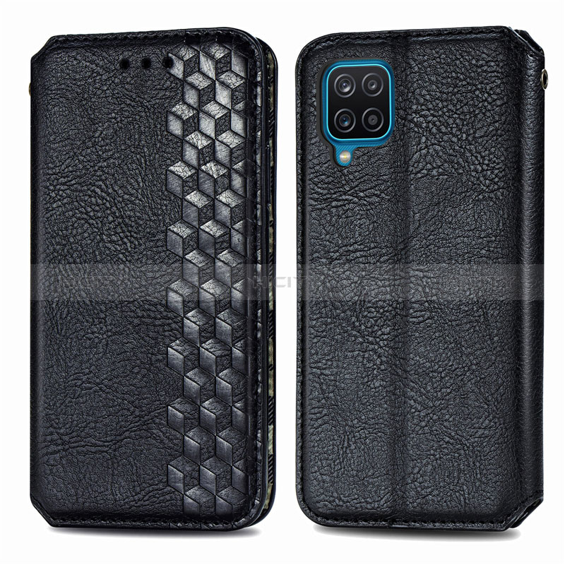 Custodia Portafoglio In Pelle Cover con Supporto L06 per Samsung Galaxy M12 Nero
