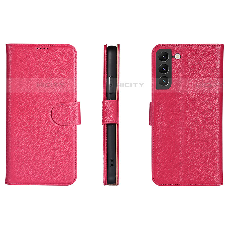 Custodia Portafoglio In Pelle Cover con Supporto L06 per Samsung Galaxy S21 5G Rosa Caldo