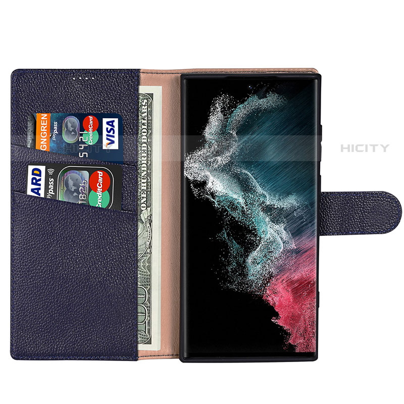 Custodia Portafoglio In Pelle Cover con Supporto L06 per Samsung Galaxy S22 Ultra 5G