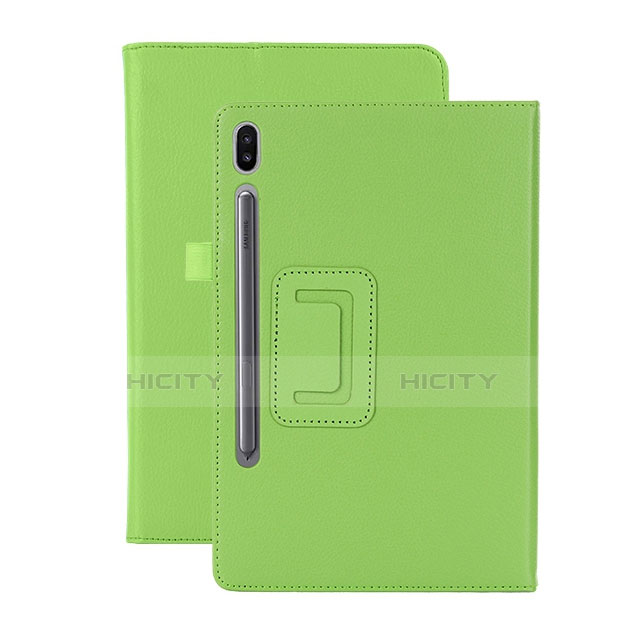 Custodia Portafoglio In Pelle Cover con Supporto L06 per Samsung Galaxy Tab S6 10.5 SM-T860 Verde