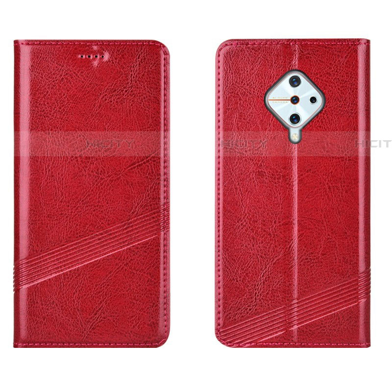 Custodia Portafoglio In Pelle Cover con Supporto L06 per Vivo S1 Pro Rosso