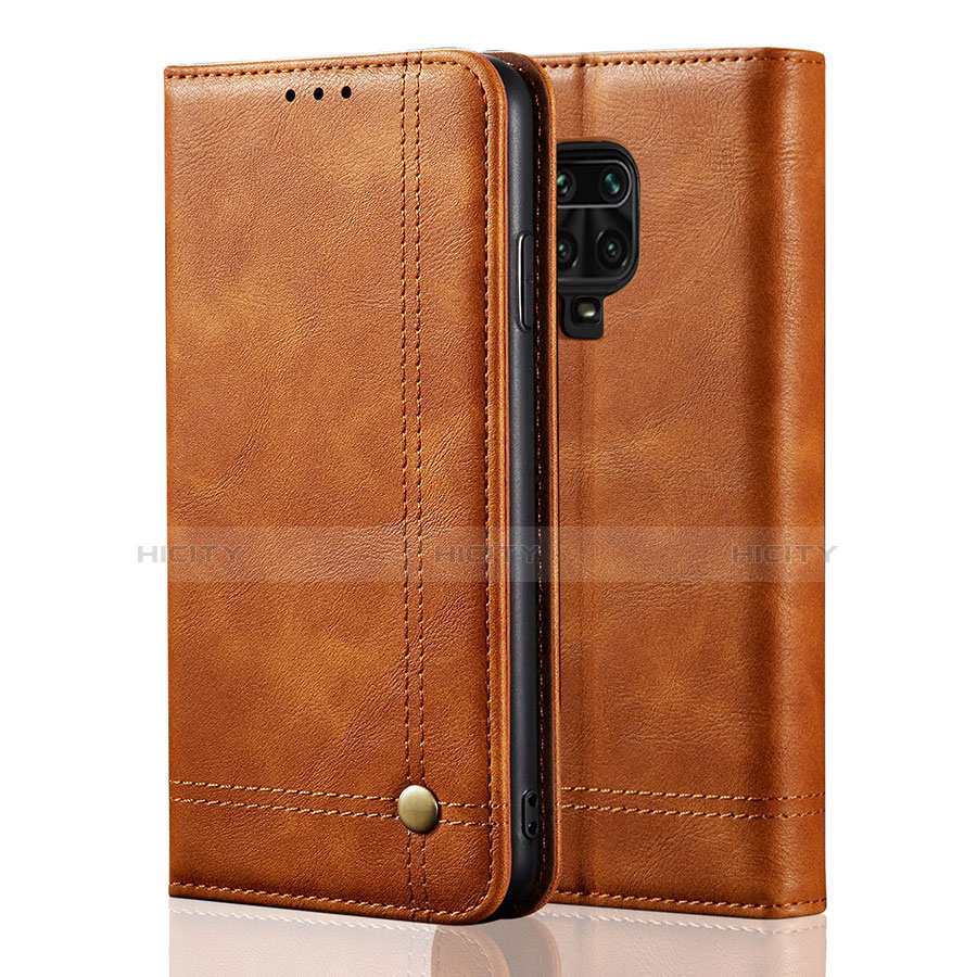 Custodia Portafoglio In Pelle Cover con Supporto L06 per Xiaomi Redmi Note 9 Pro Max Arancione