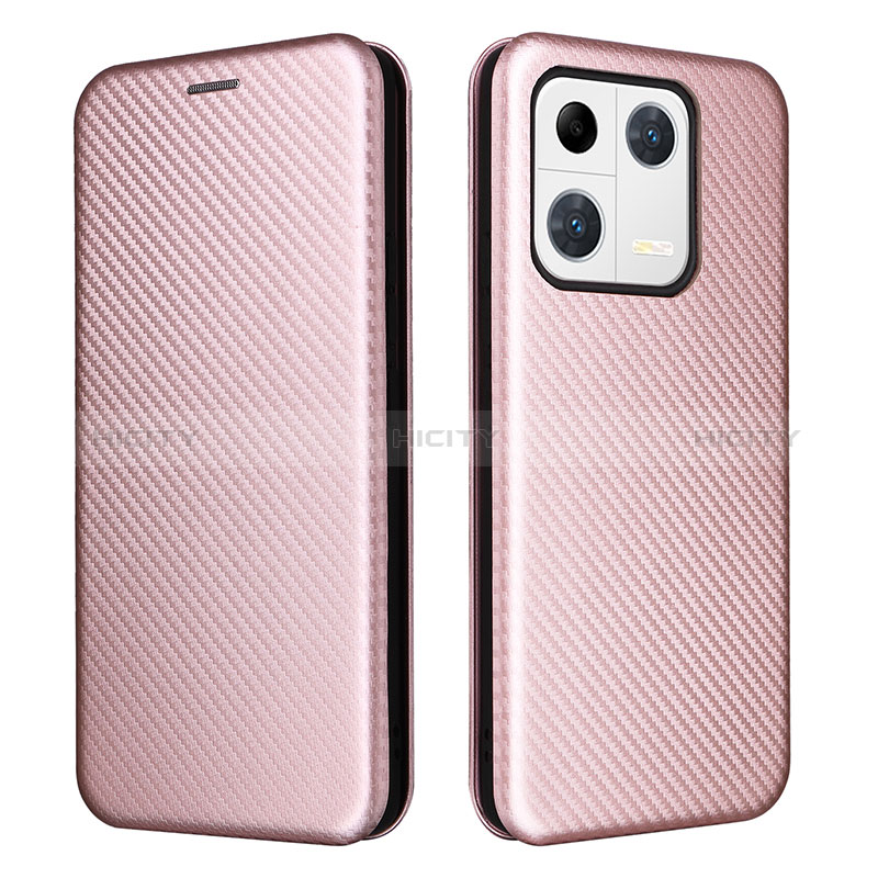 Custodia Portafoglio In Pelle Cover con Supporto L06Z per Xiaomi Mi 13 Pro 5G Oro Rosa