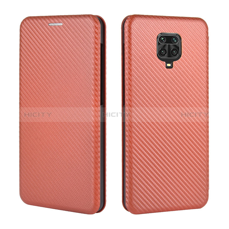 Custodia Portafoglio In Pelle Cover con Supporto L06Z per Xiaomi Redmi Note 9 Pro Marrone