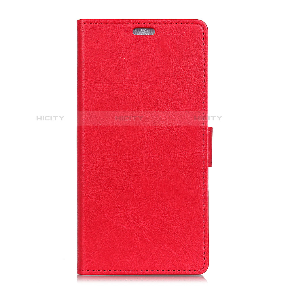 Custodia Portafoglio In Pelle Cover con Supporto L07 per Alcatel 1X (2019) Rosso