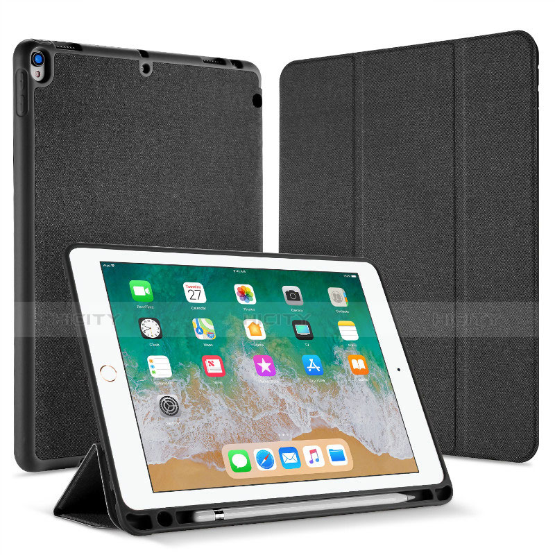 Custodia Portafoglio In Pelle Cover con Supporto L07 per Apple iPad Pro 10.5 Nero
