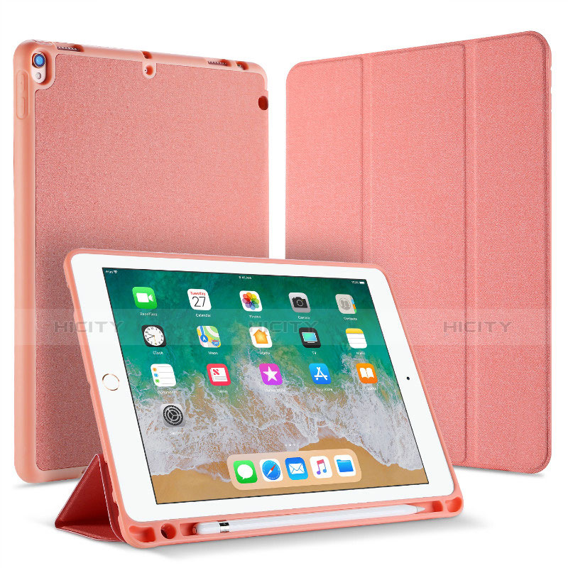Custodia Portafoglio In Pelle Cover con Supporto L07 per Apple iPad Pro 10.5 Oro Rosa