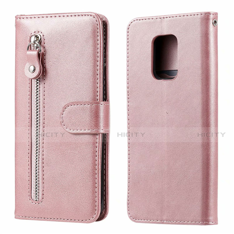 Custodia Portafoglio In Pelle Cover con Supporto L07 per Xiaomi Redmi Note 9 Pro Oro Rosa
