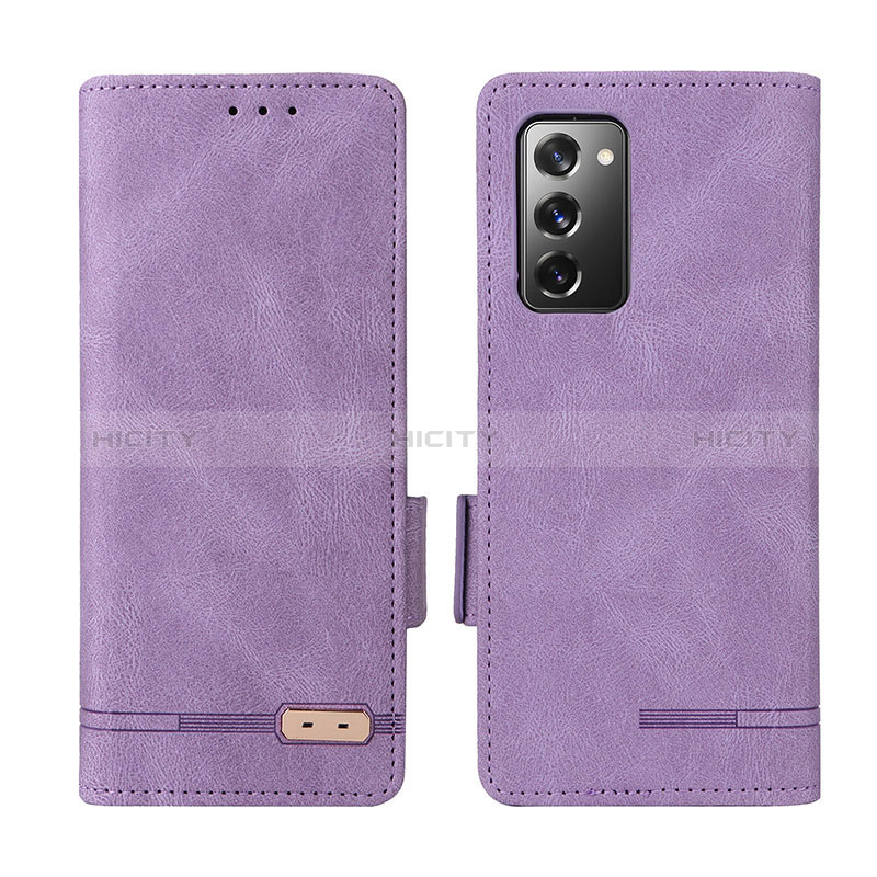 Custodia Portafoglio In Pelle Cover con Supporto L07Z per Samsung Galaxy Z Fold2 5G Viola