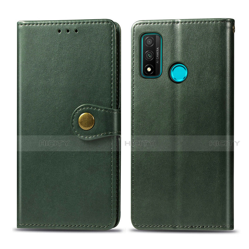 Custodia Portafoglio In Pelle Cover con Supporto L08 per Huawei P Smart (2020) Verde