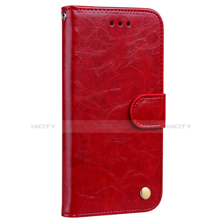 Custodia Portafoglio In Pelle Cover con Supporto L08 per Huawei P20 Pro Rosso