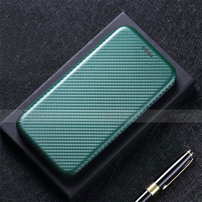 Custodia Portafoglio In Pelle Cover con Supporto L08 per Huawei Y7a Verde