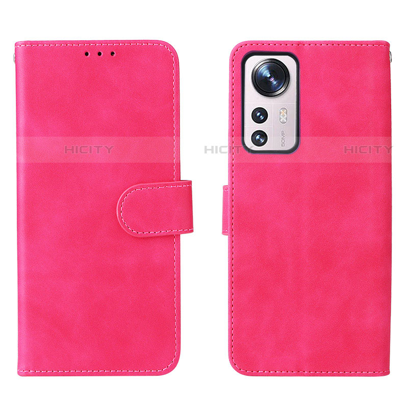 Custodia Portafoglio In Pelle Cover con Supporto L08 per Xiaomi Mi 12S Pro 5G Rosa Caldo