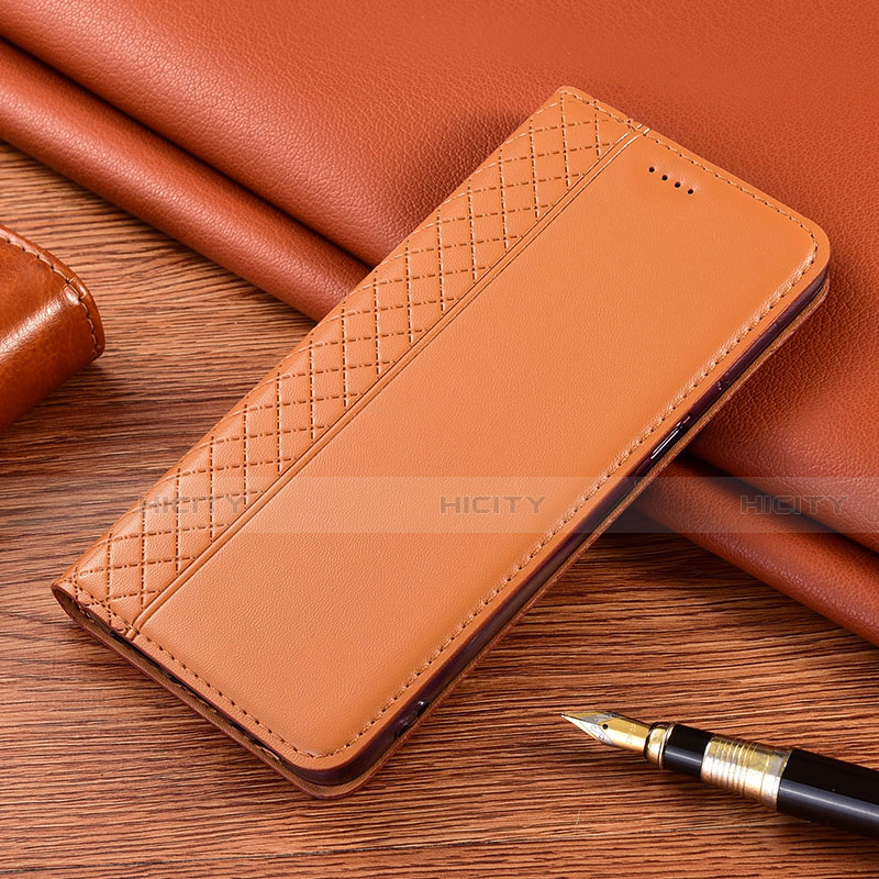 Custodia Portafoglio In Pelle Cover con Supporto L08 per Xiaomi Poco X3 Arancione