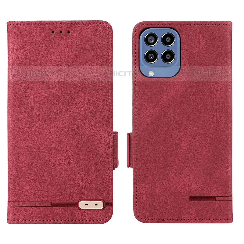 Custodia Portafoglio In Pelle Cover con Supporto L08Z per Samsung Galaxy M33 5G Rosso