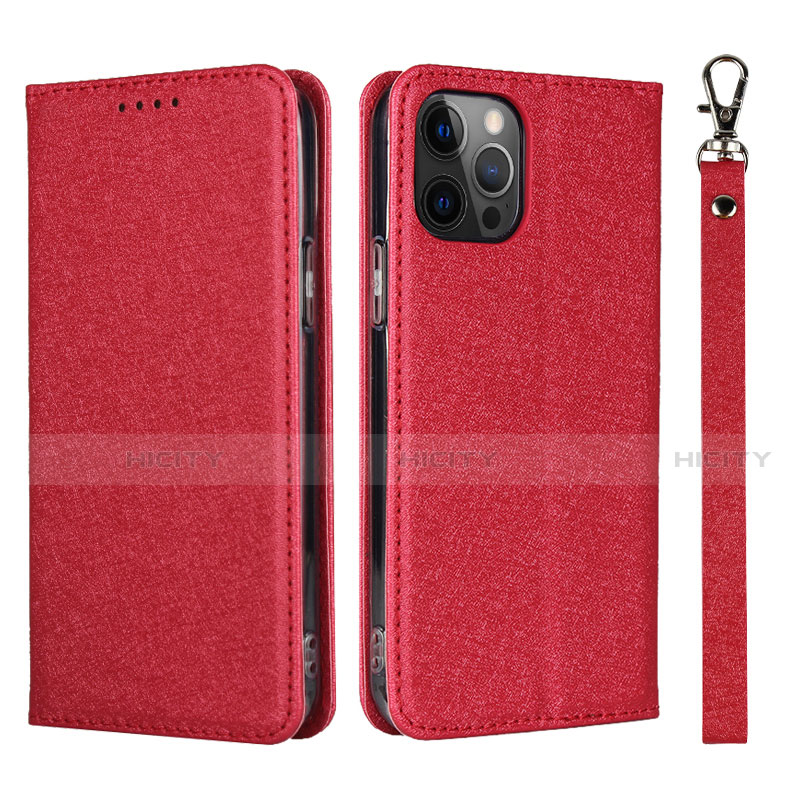 Custodia Portafoglio In Pelle Cover con Supporto L09 per Apple iPhone 12 Pro Max Rosso