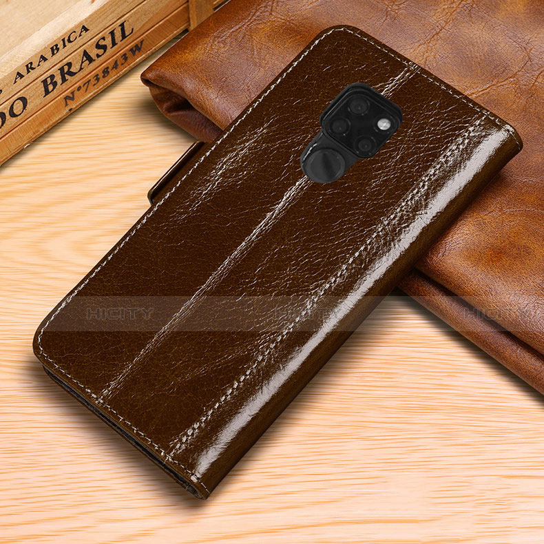 Custodia Portafoglio In Pelle Cover con Supporto L10 per Huawei Mate 20 Marrone