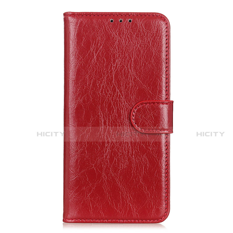 Custodia Portafoglio In Pelle Cover con Supporto L10 per Motorola Moto One Fusion Plus Rosso