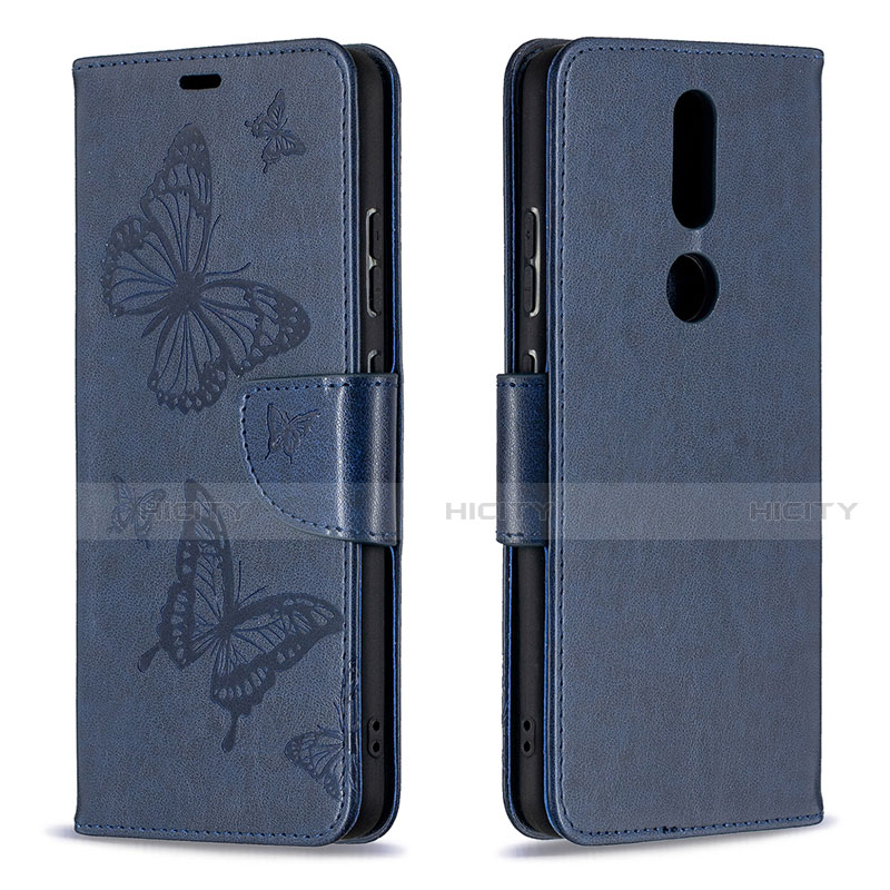 Custodia Portafoglio In Pelle Cover con Supporto L10 per Nokia 2.4 Blu