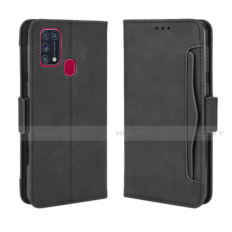 Custodia Portafoglio In Pelle Cover con Supporto L10 per Samsung Galaxy M21s Nero