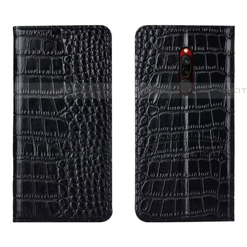 Custodia Portafoglio In Pelle Cover con Supporto L10 per Xiaomi Redmi 8 Nero
