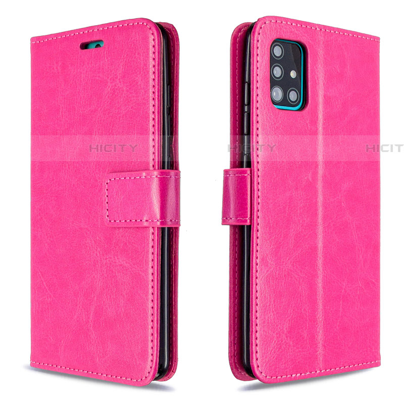 Custodia Portafoglio In Pelle Cover con Supporto L11 per Samsung Galaxy A51 5G Rosa Caldo