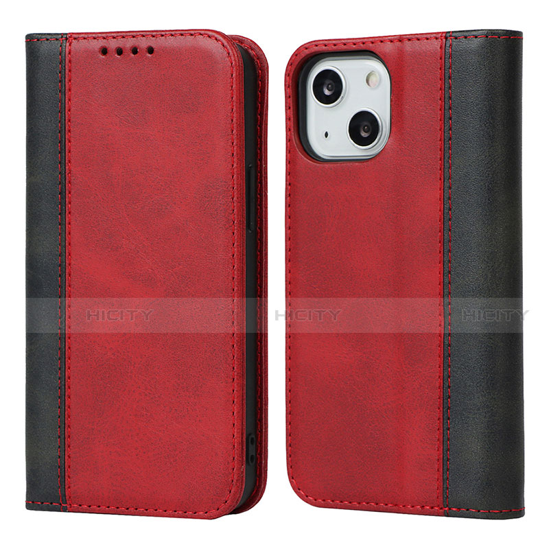 Custodia Portafoglio In Pelle Cover con Supporto L12 per Apple iPhone 14 Rosso