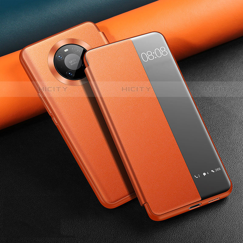 Custodia Portafoglio In Pelle Cover con Supporto L12 per Huawei Mate 40 Arancione