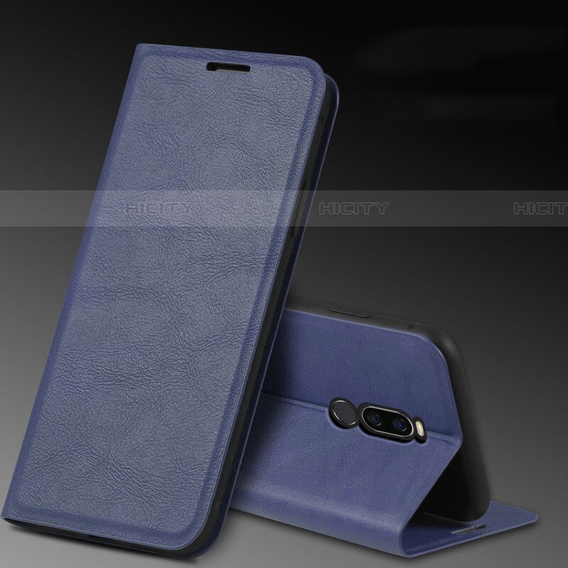 Custodia Portafoglio In Pelle Cover con Supporto L12 per Xiaomi Redmi 8 Blu