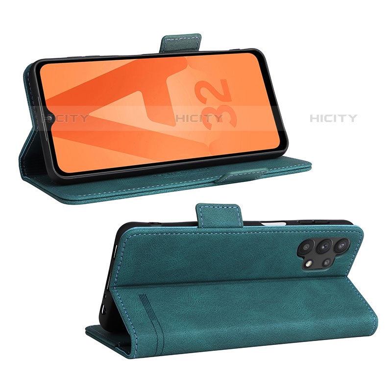 Custodia Portafoglio In Pelle Cover con Supporto L12Z per Samsung Galaxy M32 5G Verde