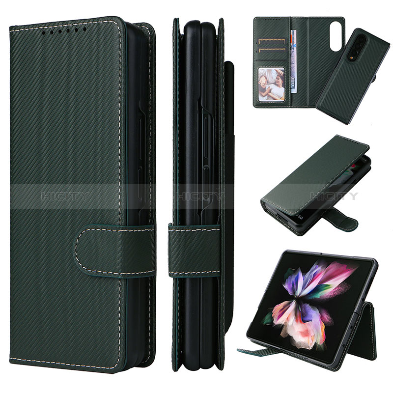 Custodia Portafoglio In Pelle Cover con Supporto L15Z per Samsung Galaxy Z Fold3 5G